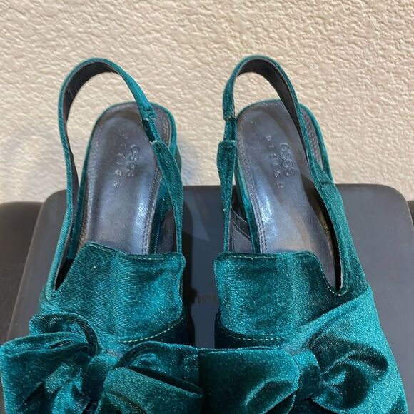 ASOS Design Symphony Velvet Slingback Heels US 7 - Picture 5 of 8